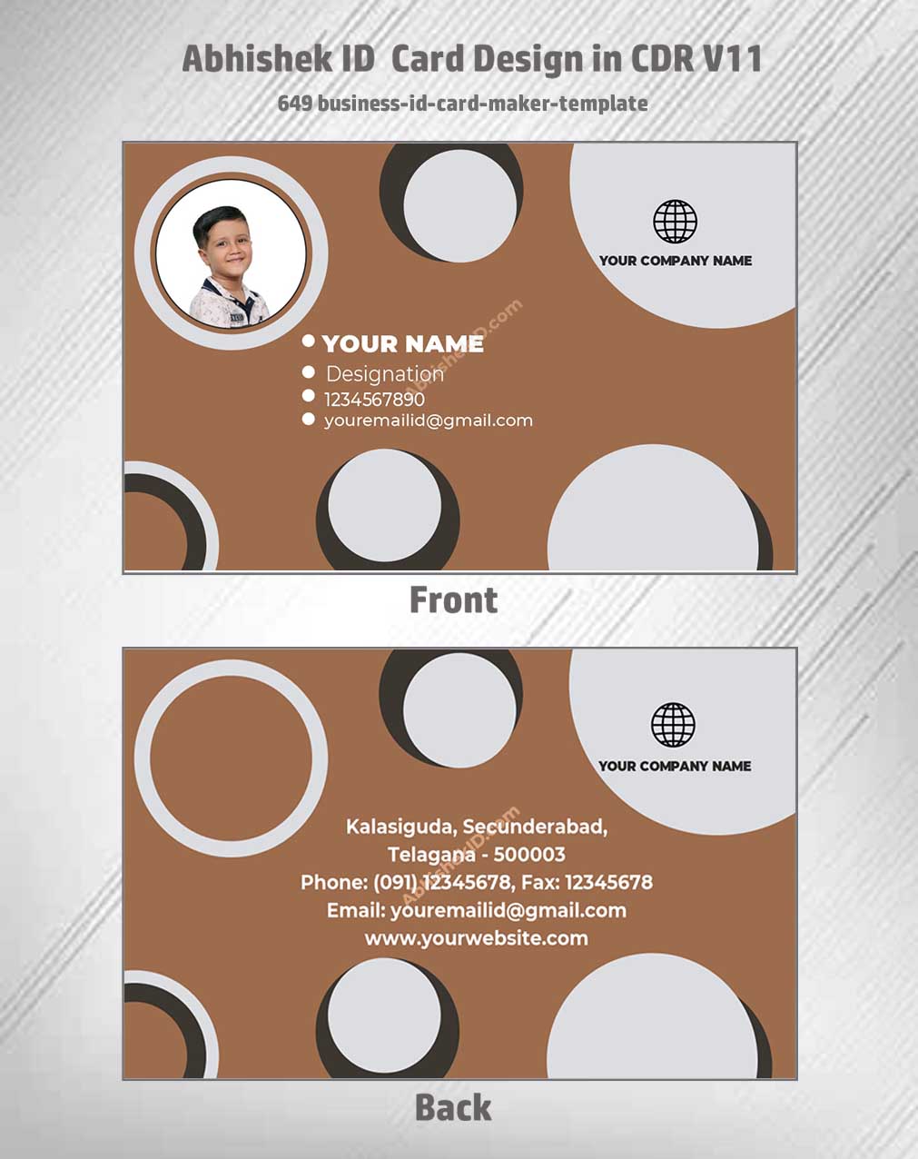 CorelDraw 11 ID Card Templates for business ID generation models and bulk enterprise credentialing