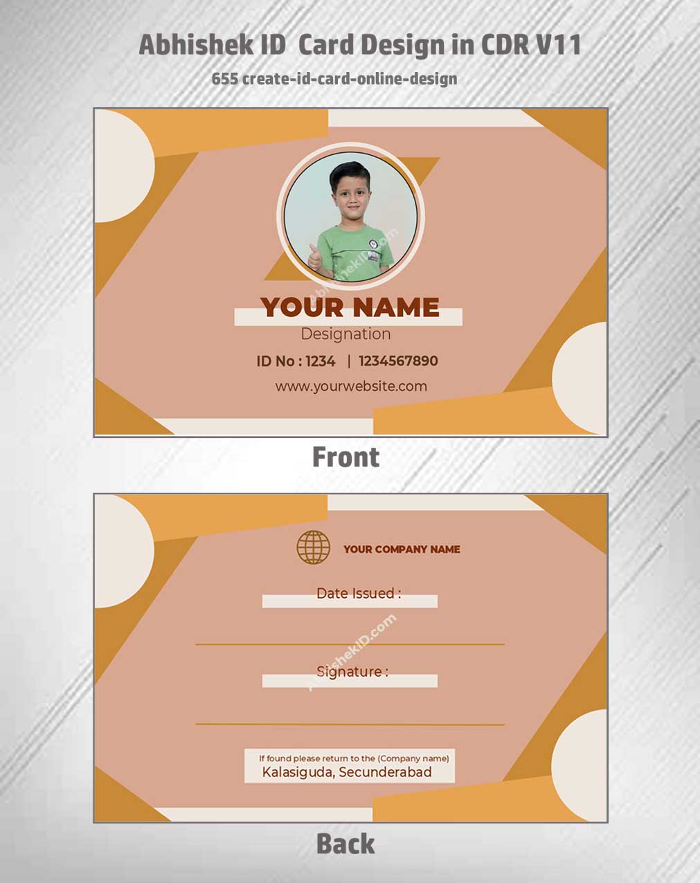 CorelDraw 11 ID Card Templates for digital ID credential drafting and commercial volume printing