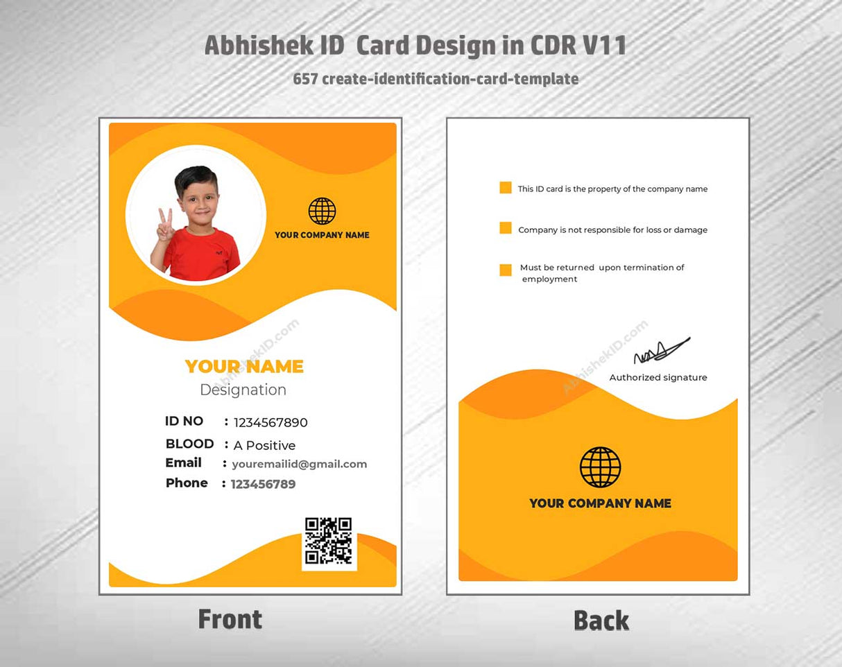 CorelDraw 11 ID Card Templates for establishing identification formatting and bulk enterprise ID printing