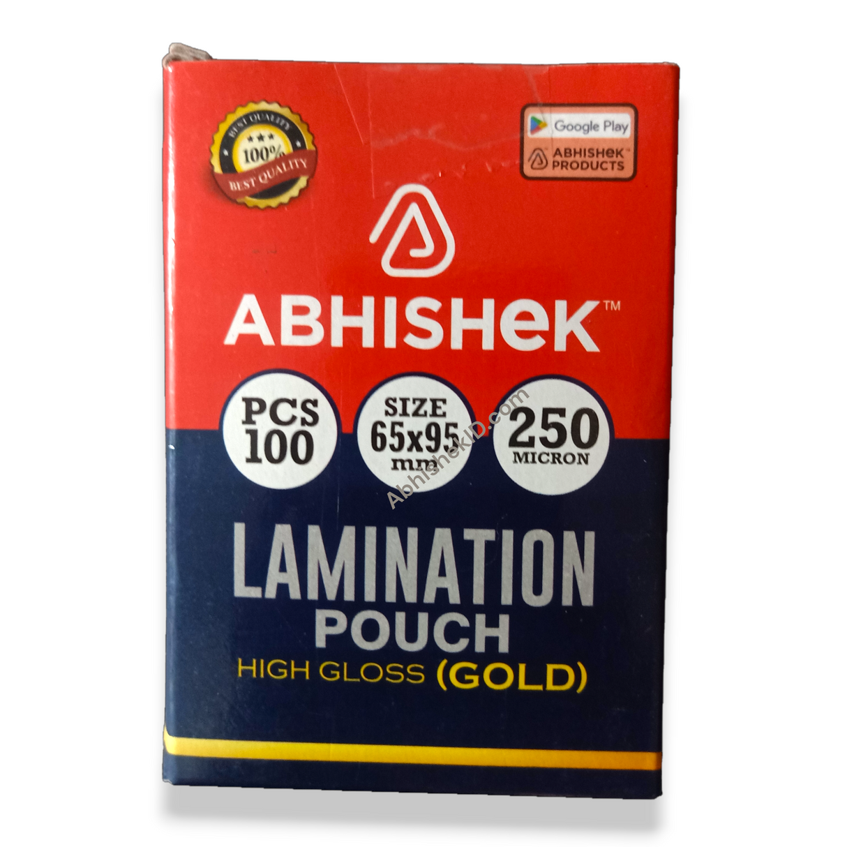 65x95 mm ID card lamination pouch with glossy finish for commercial printing shops.