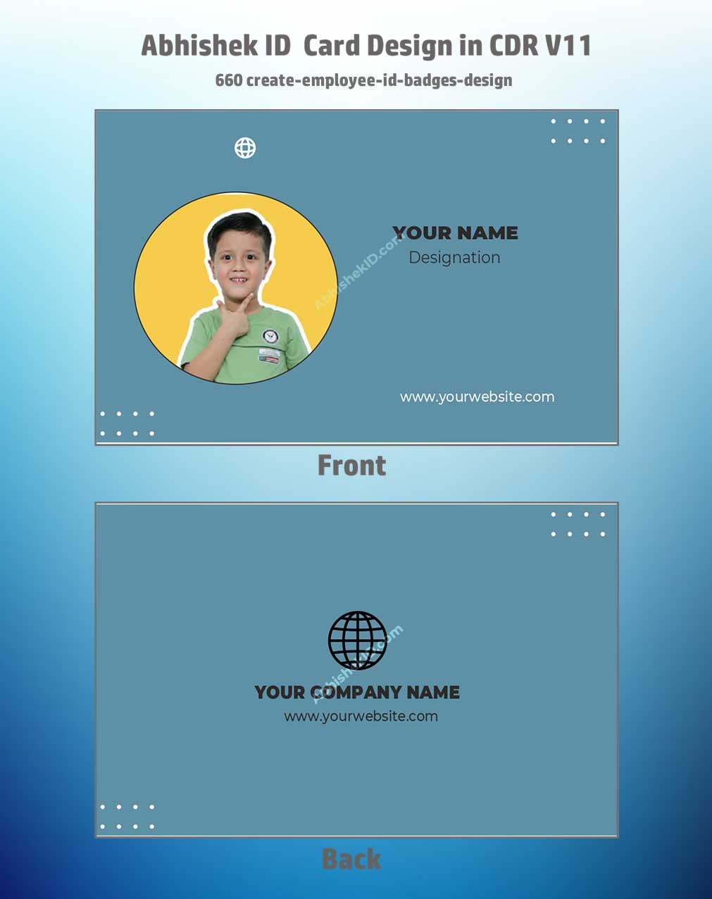 CorelDraw 11 ID Card Templates for engineering employee badges and high volume plastic card printing