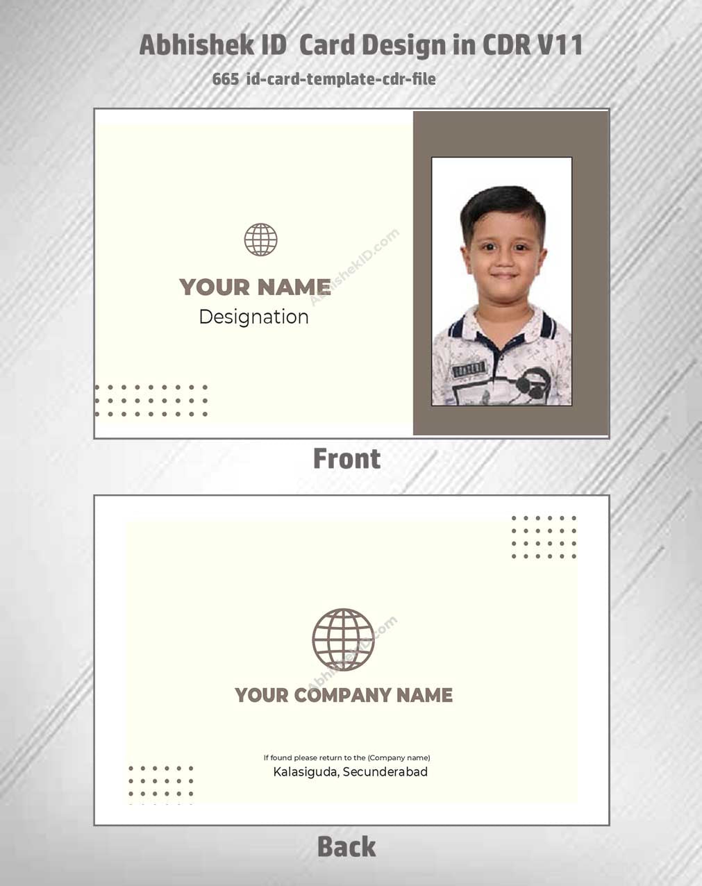CorelDraw 11 ID Card Templates for editable CDR badge formats and corporate staff profiling