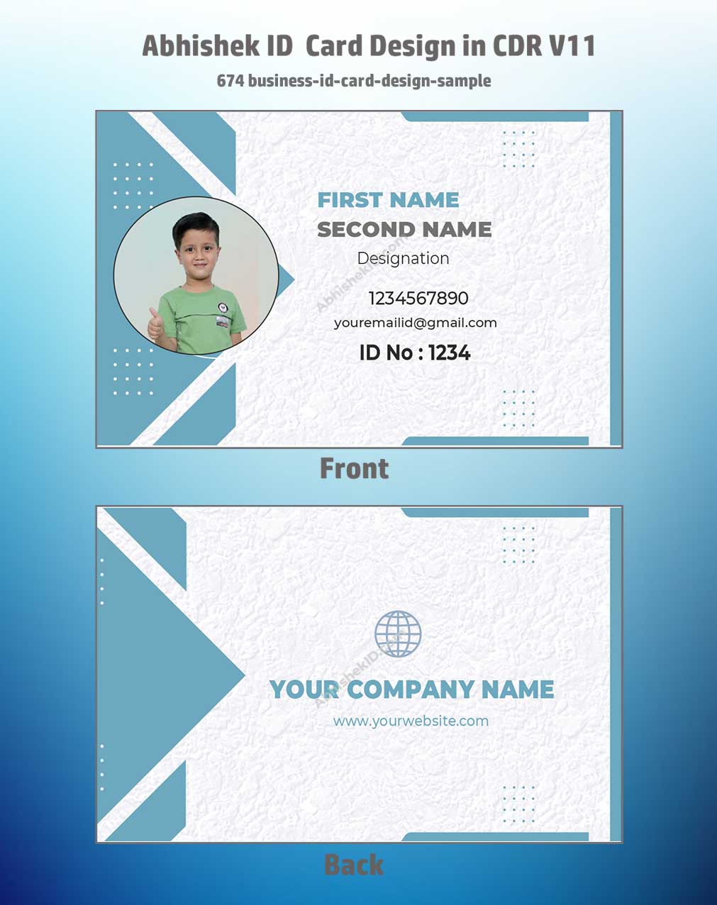 CorelDraw 11 ID Card Templates for business badge specification and enterprise employee ID production