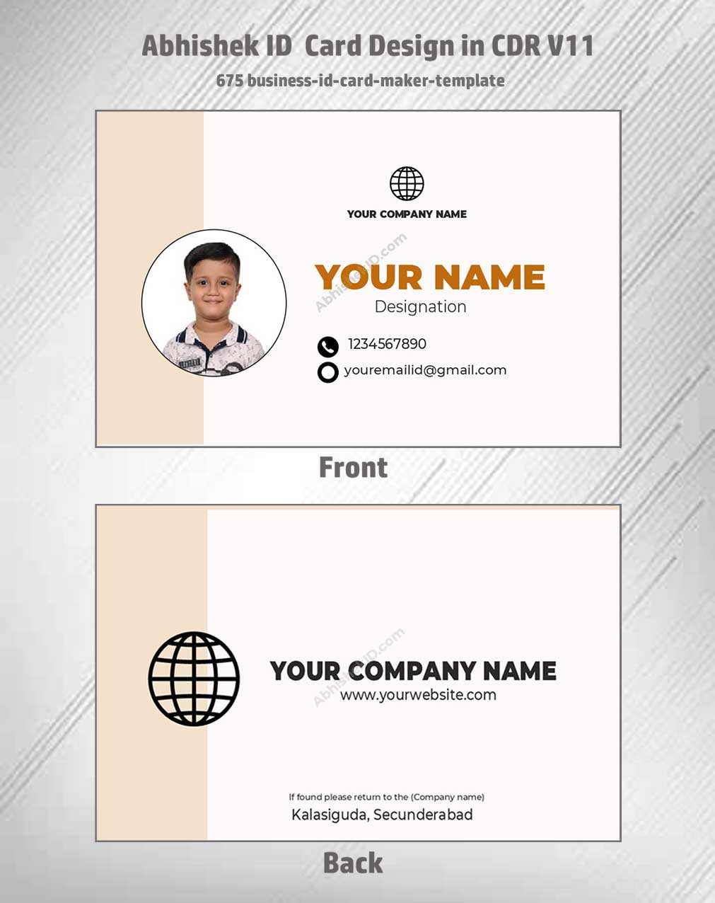 CorelDraw 11 ID Card Templates for business credential framing and volume commercial badge printing