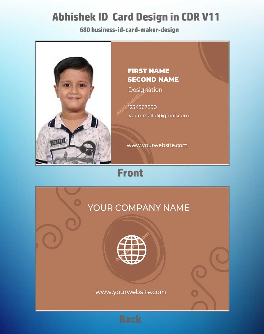 CorelDraw 11 ID Card Templates for commercial business badge frameworks and bulk corporate identification