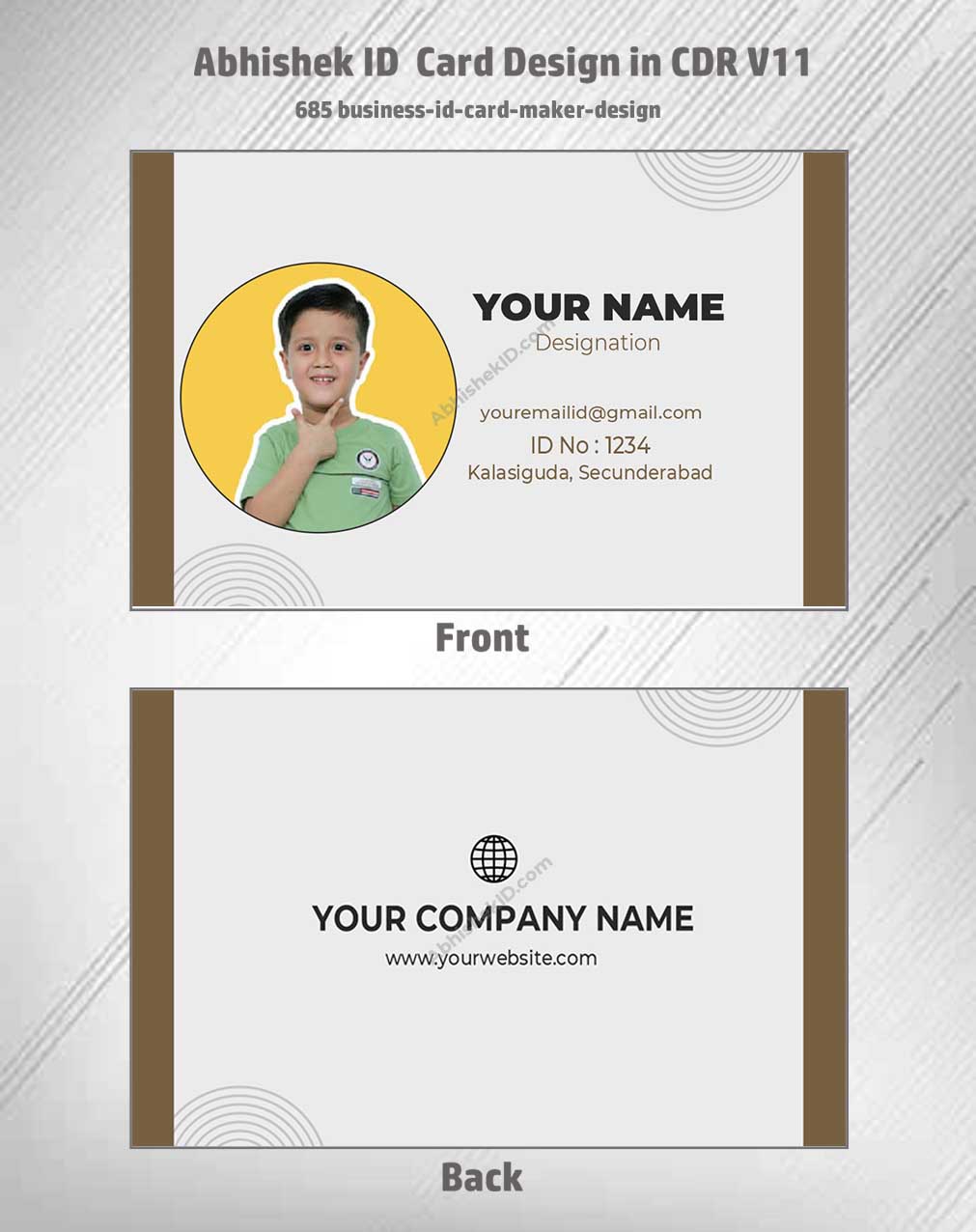 CorelDraw 11 ID Card Templates for defining business credential architectures and commercial PVC badge printing