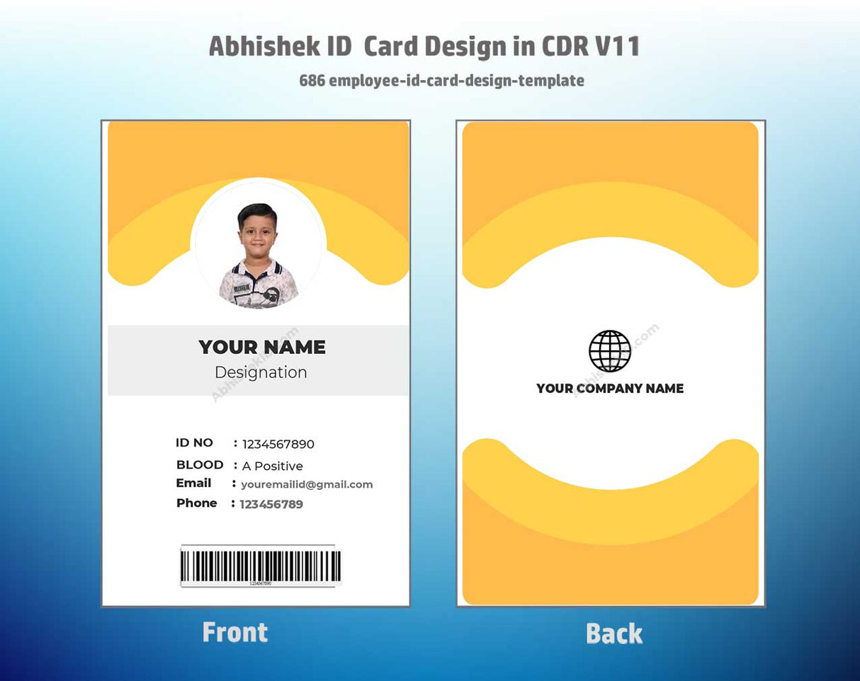 CorelDraw 11 ID Card Templates for staff identification structuring and corporate security card generation