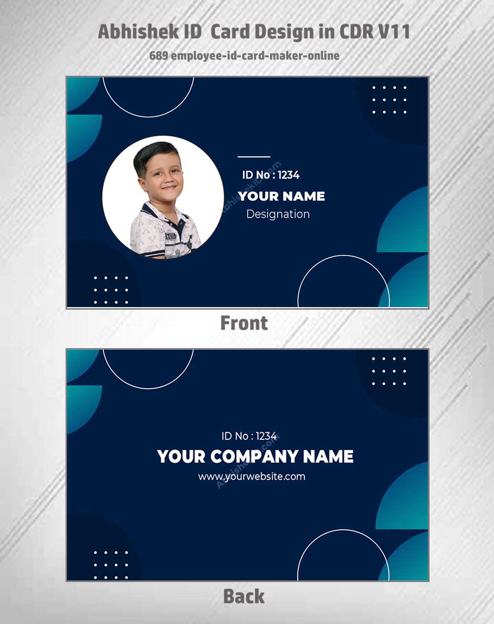 CorelDraw 11 ID Card Templates for web-based staff ID modeling and secure corporate credentialing