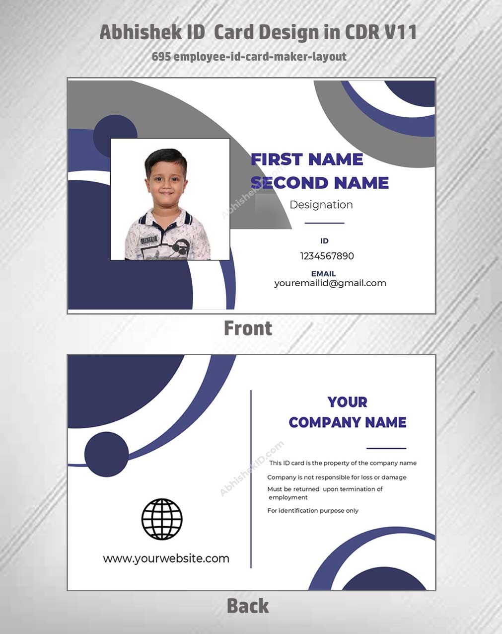 CorelDraw 11 ID Card Templates for staff credential formatting integration and bulk PVC access cards