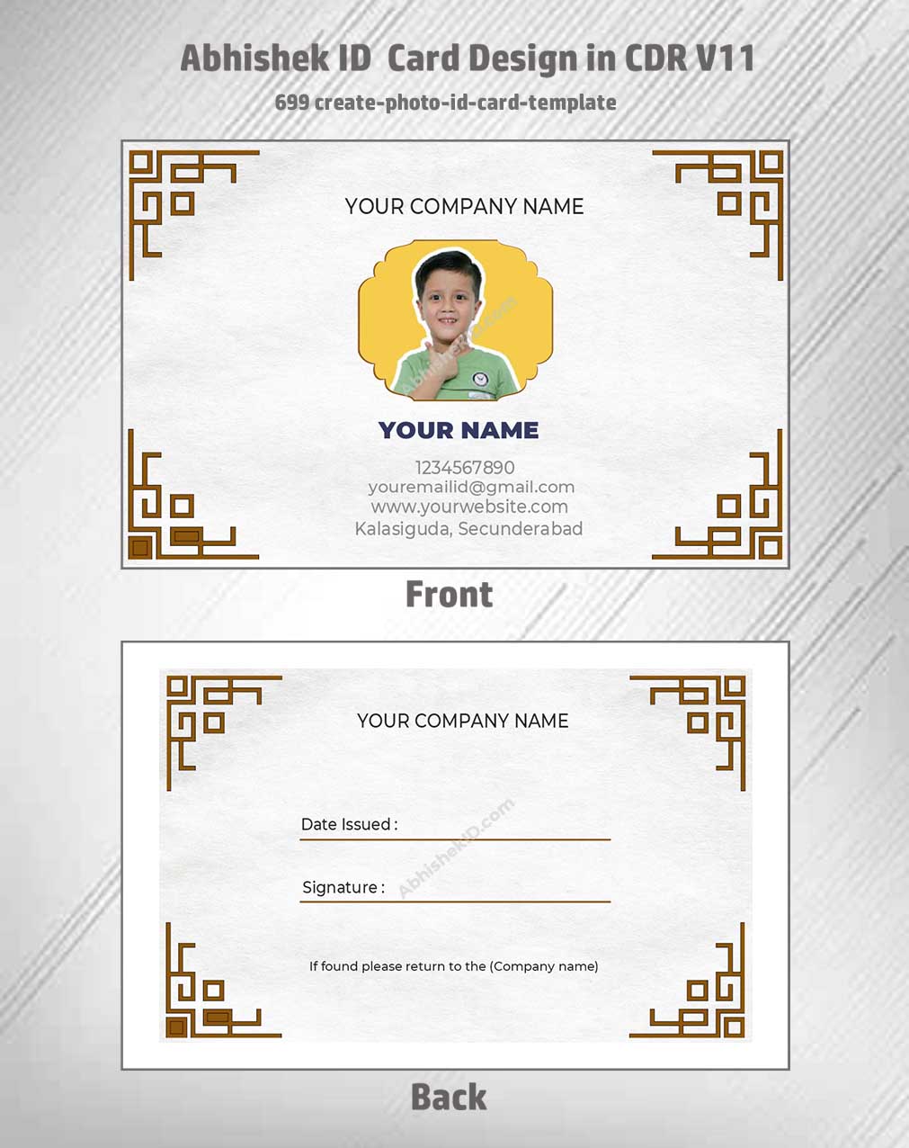 CorelDraw 11 ID Card Templates for photo ID formatting models and high volume corporate printing