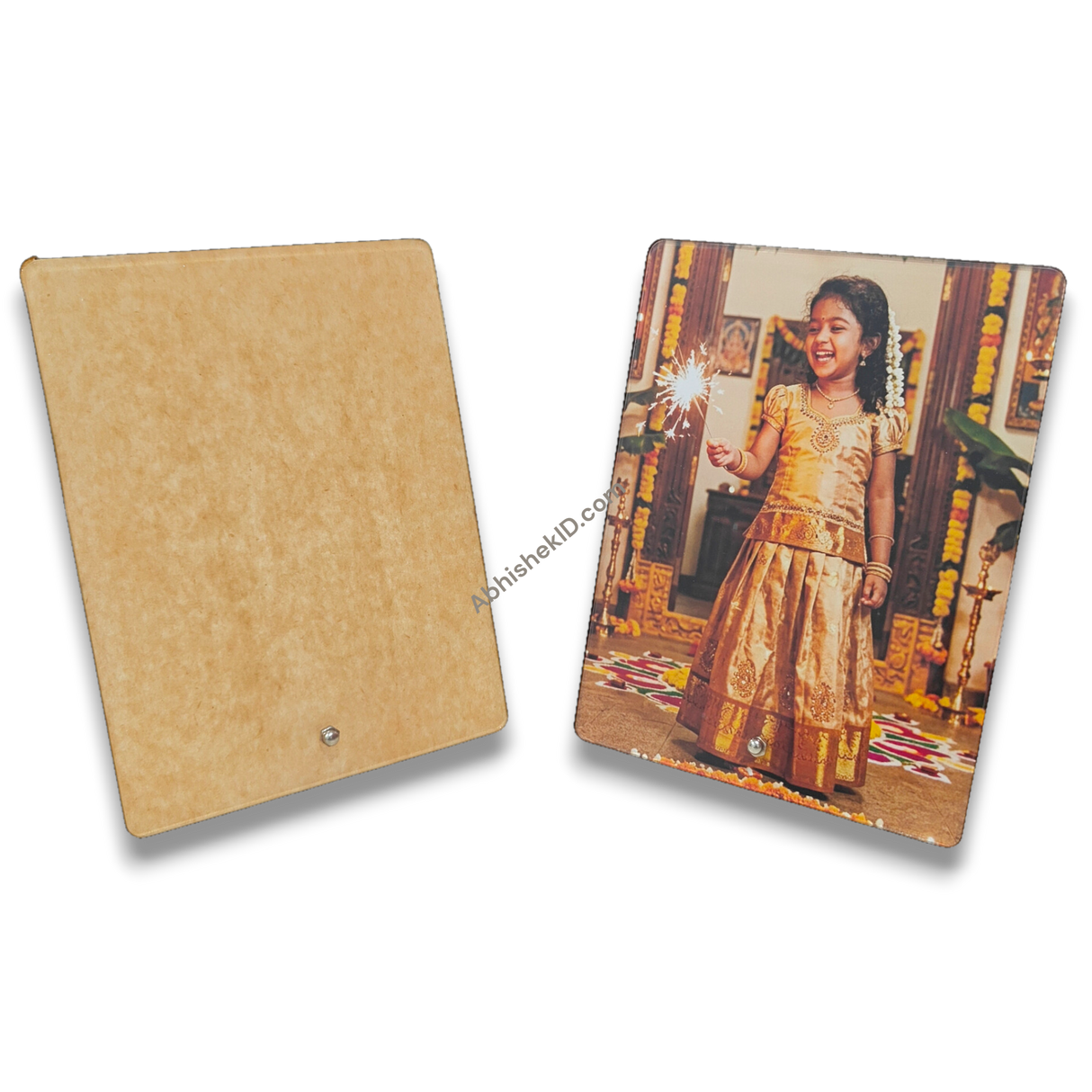 6x8 Inch Acrylic Photo Stand with Clear Gumming - 3mm Thick Acrylic - Back View