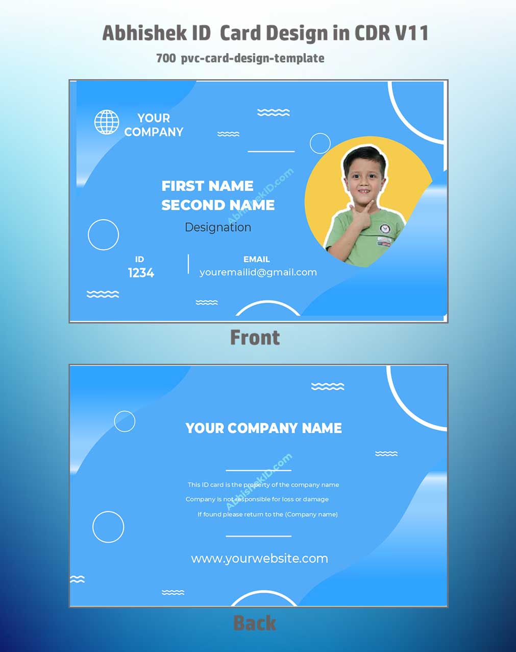 CorelDraw 11 ID Card Templates for PVC card template structuring in commercial printing setups