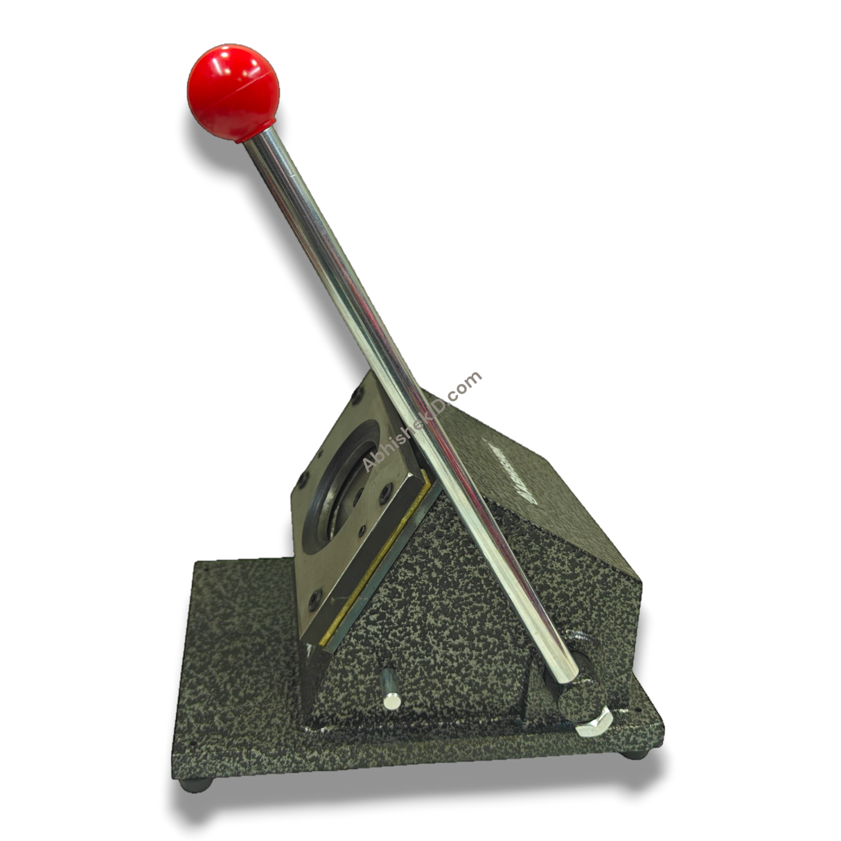 70mm manual badge die cutter with ergonomic handle operation view