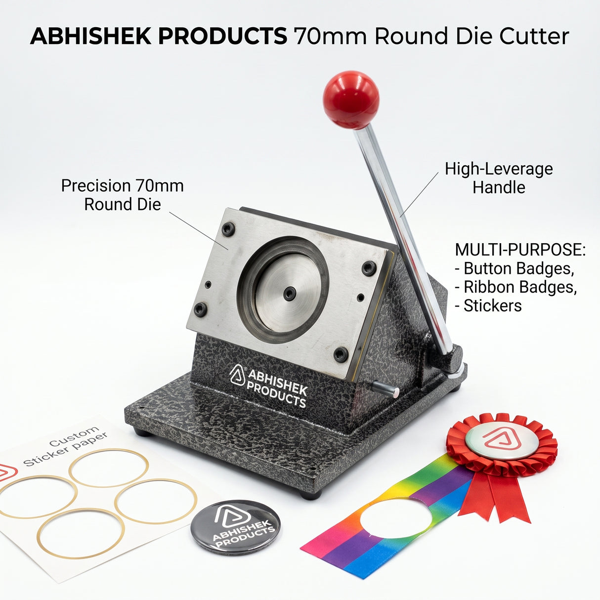 70mm imported heavy duty badge cutter for 58mm button badge full view