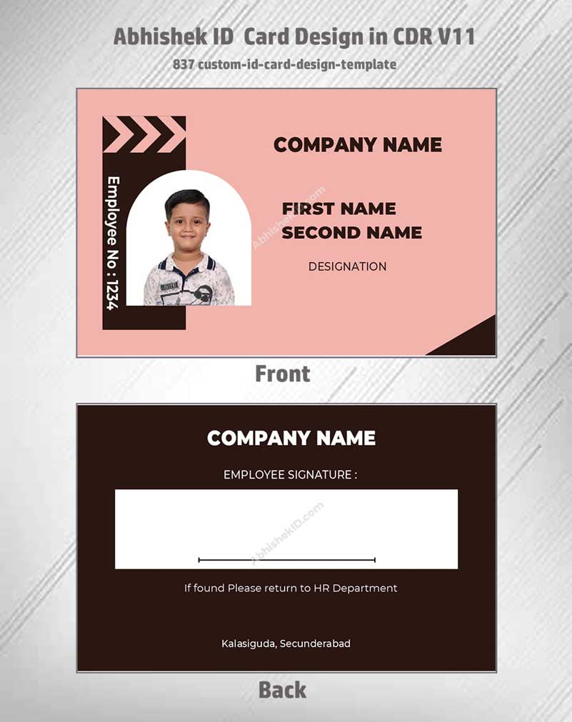 CorelDraw 11 Printable ID Card Templates for architectural firm employees and corporate design studio access.