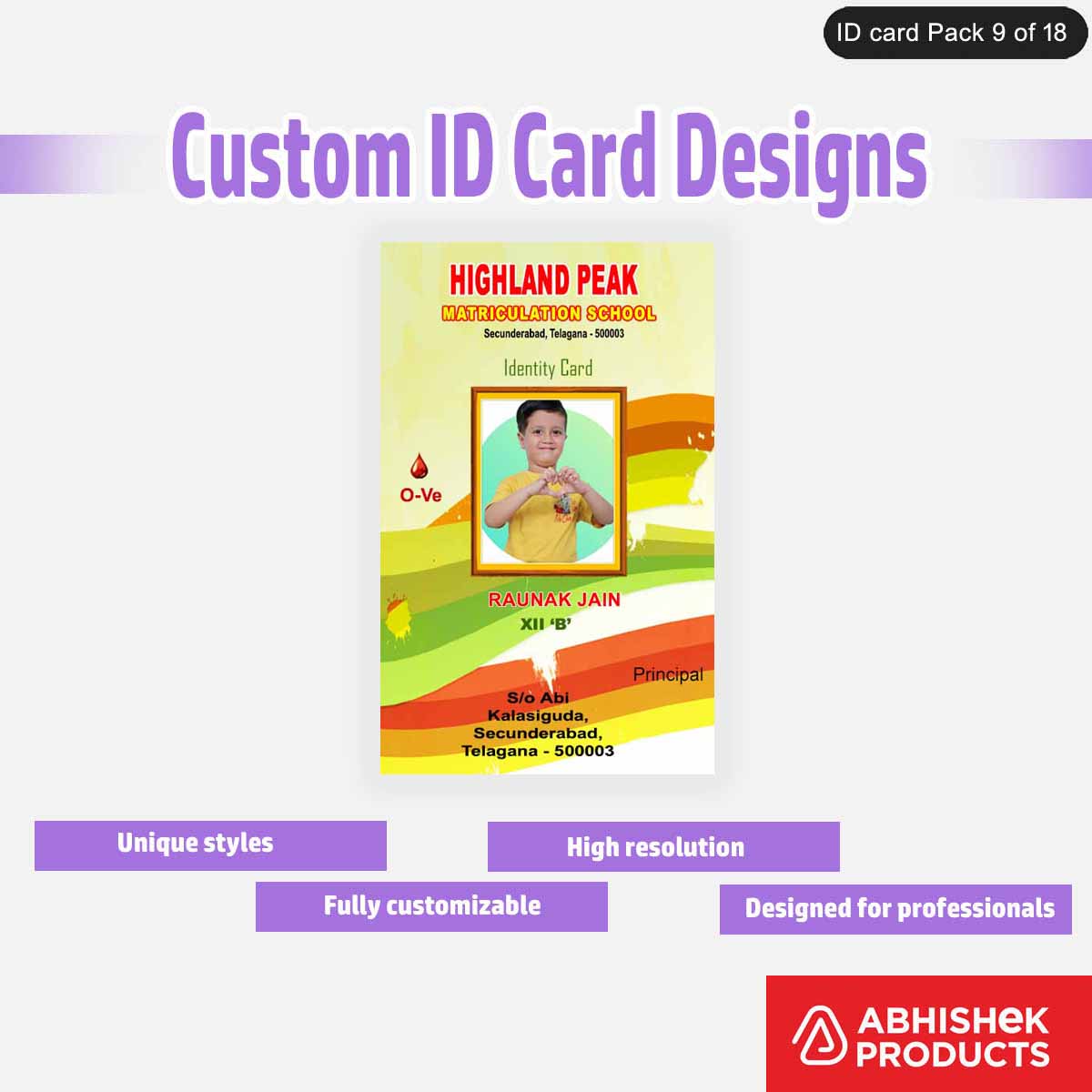 50 Custom ID Card Designs | Editable PSD Templates - View 42 - abhishekid.com