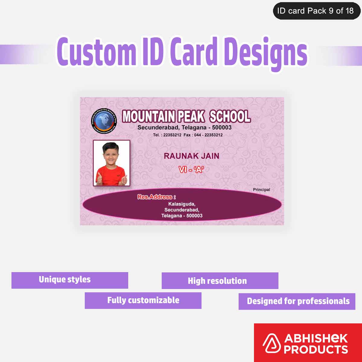 50 Custom ID Card Designs | Editable PSD Templates - View 41 - abhishekid.com