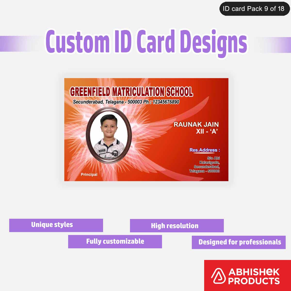 50 Custom ID Card Designs | Editable PSD Templates - View 39 - abhishekid.com