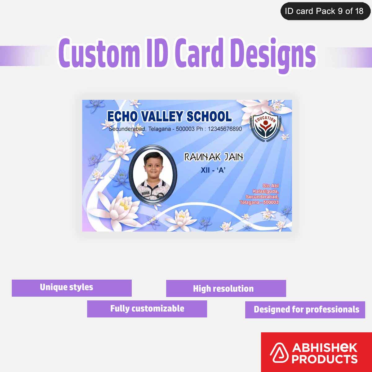 50 Custom ID Card Designs | Editable PSD Templates - View 38 - abhishekid.com
