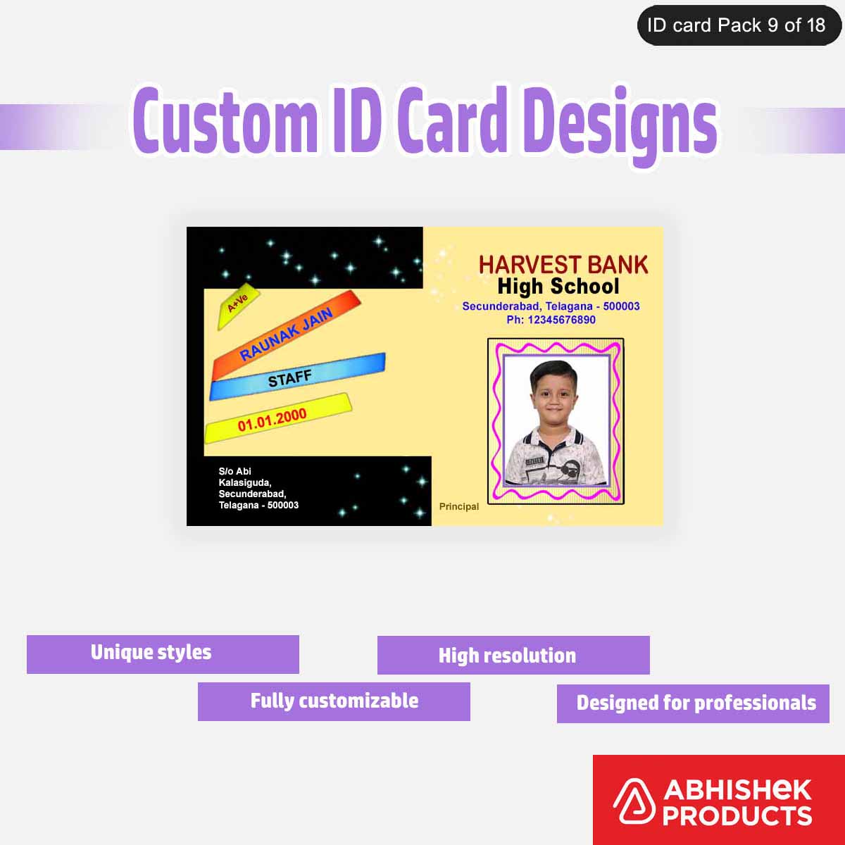 50 Custom ID Card Designs | Editable PSD Templates - View 37 - abhishekid.com