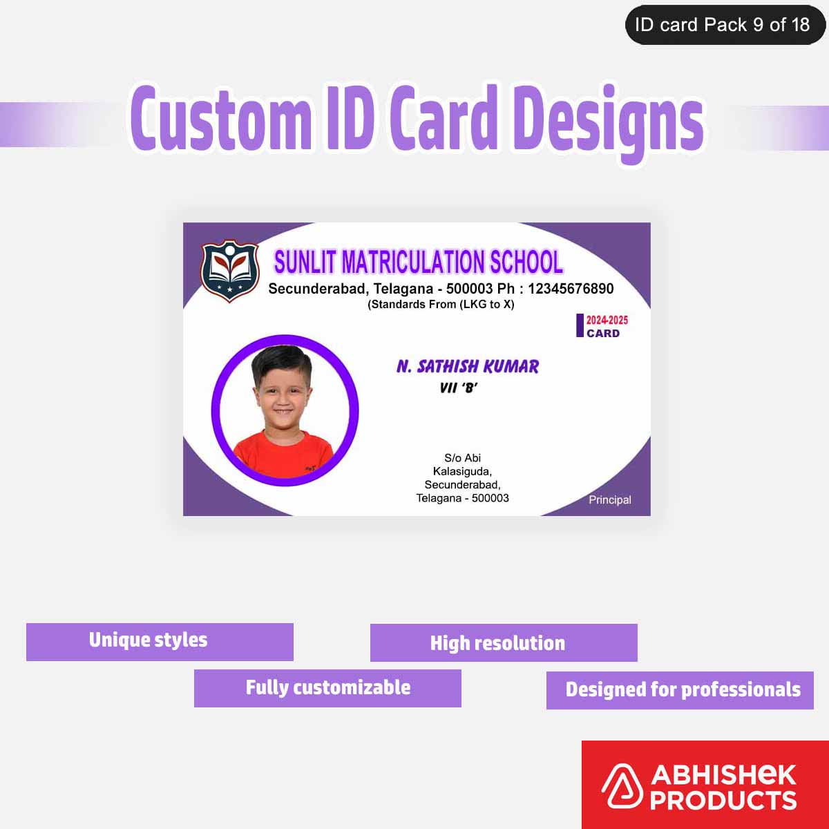 50 Custom ID Card Designs | Editable PSD Templates - View 34 - abhishekid.com