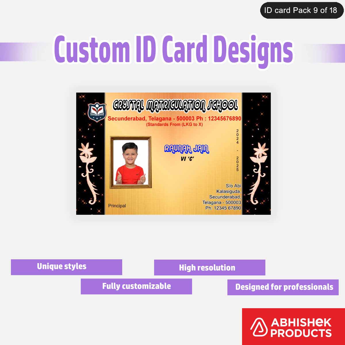 50 Custom ID Card Designs | Editable PSD Templates - View 33 - abhishekid.com