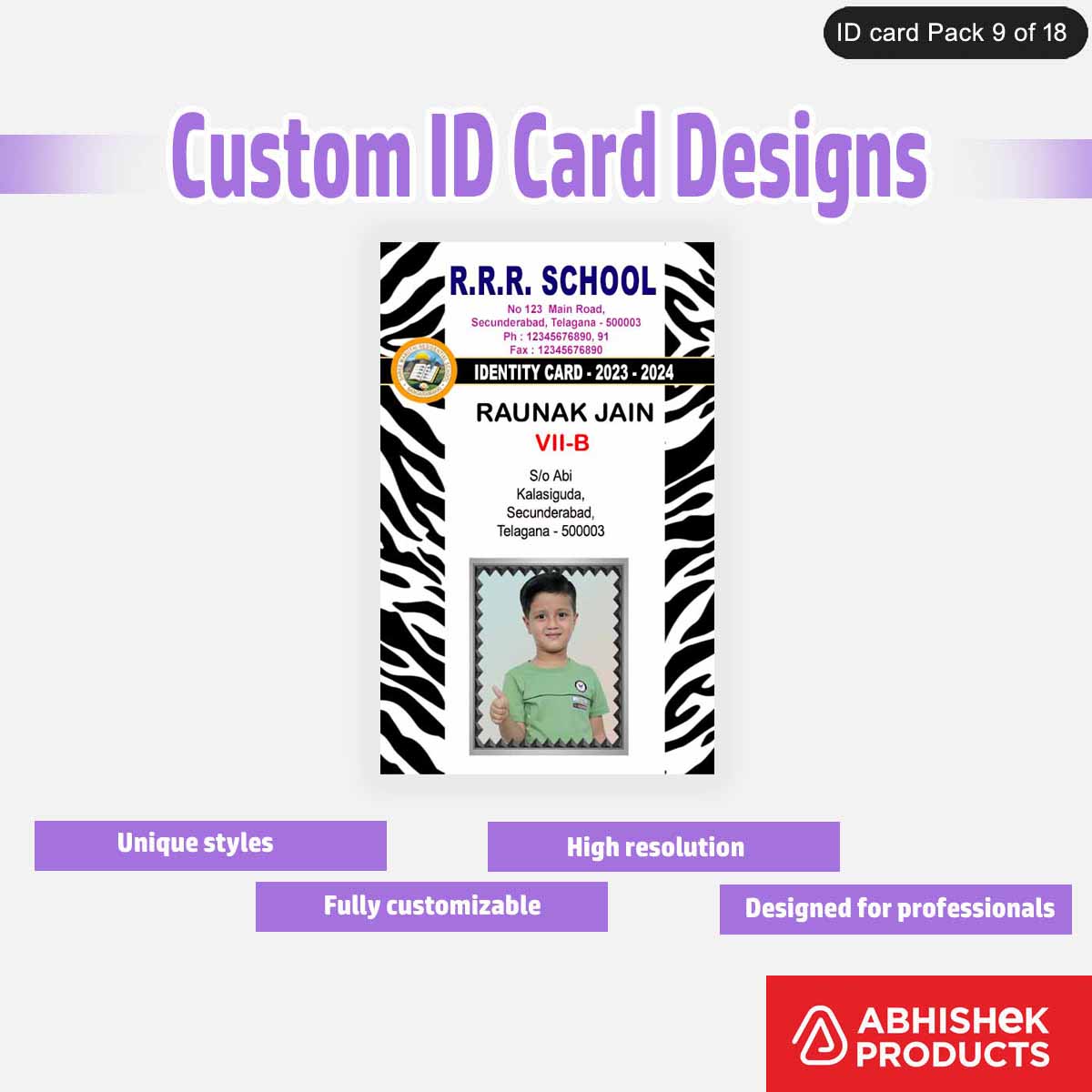 50 Custom ID Card Designs | Editable PSD Templates - View 50 - abhishekid.com
