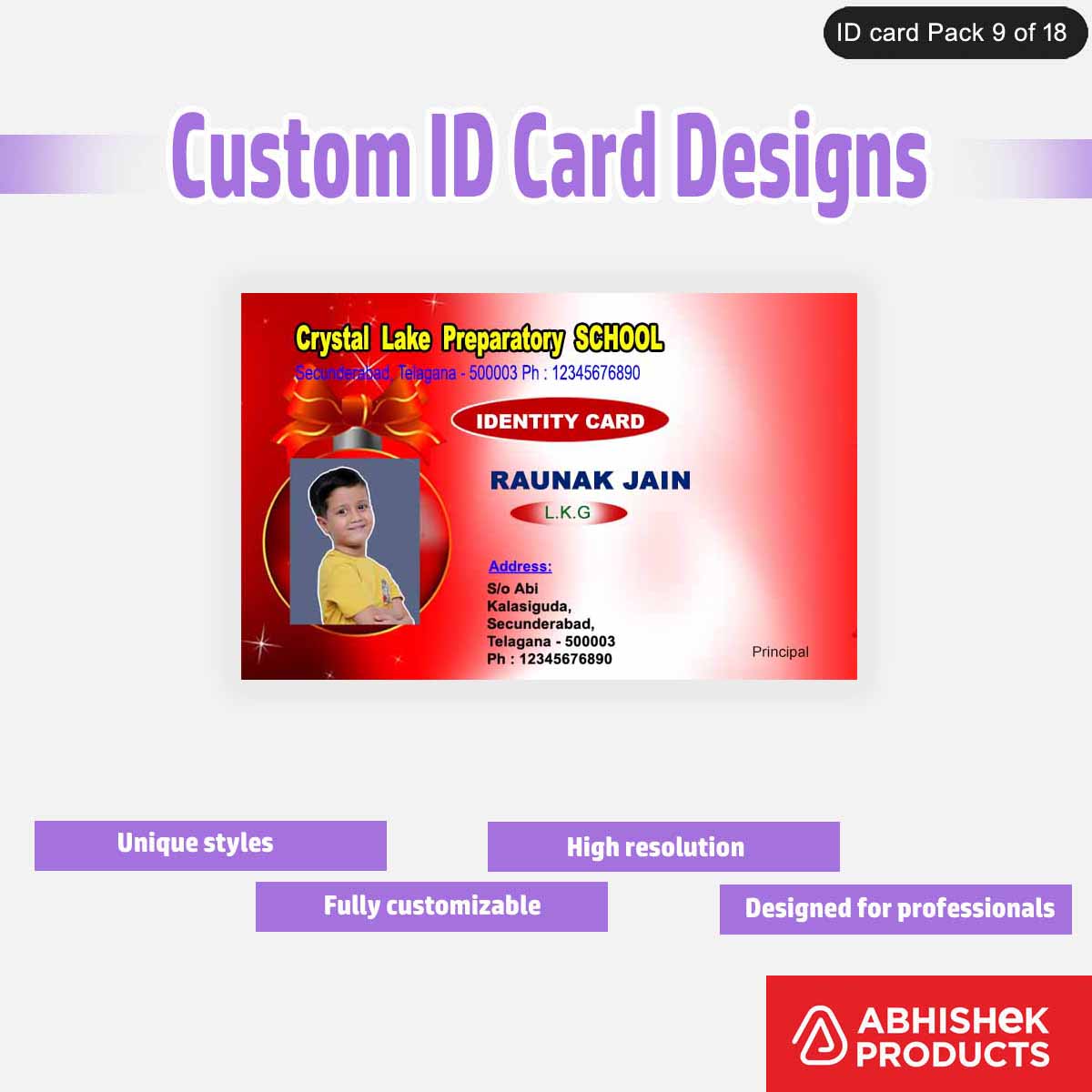 50 Custom ID Card Designs | Editable PSD Templates - View 25 - abhishekid.com