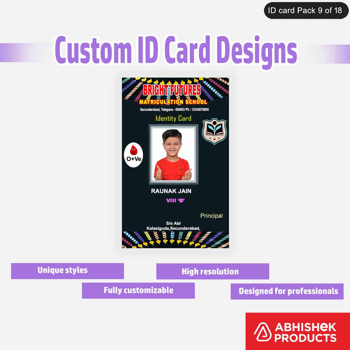 50 Custom ID Card Designs | Editable PSD Templates - View 48 - abhishekid.com