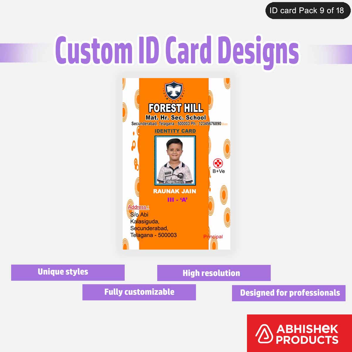 50 Custom ID Card Designs | Editable PSD Templates - View 46 - abhishekid.com
