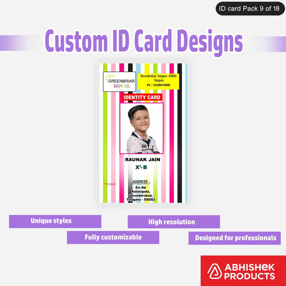 50 Custom ID Card Designs | Editable PSD Templates - View 45 - abhishekid.com