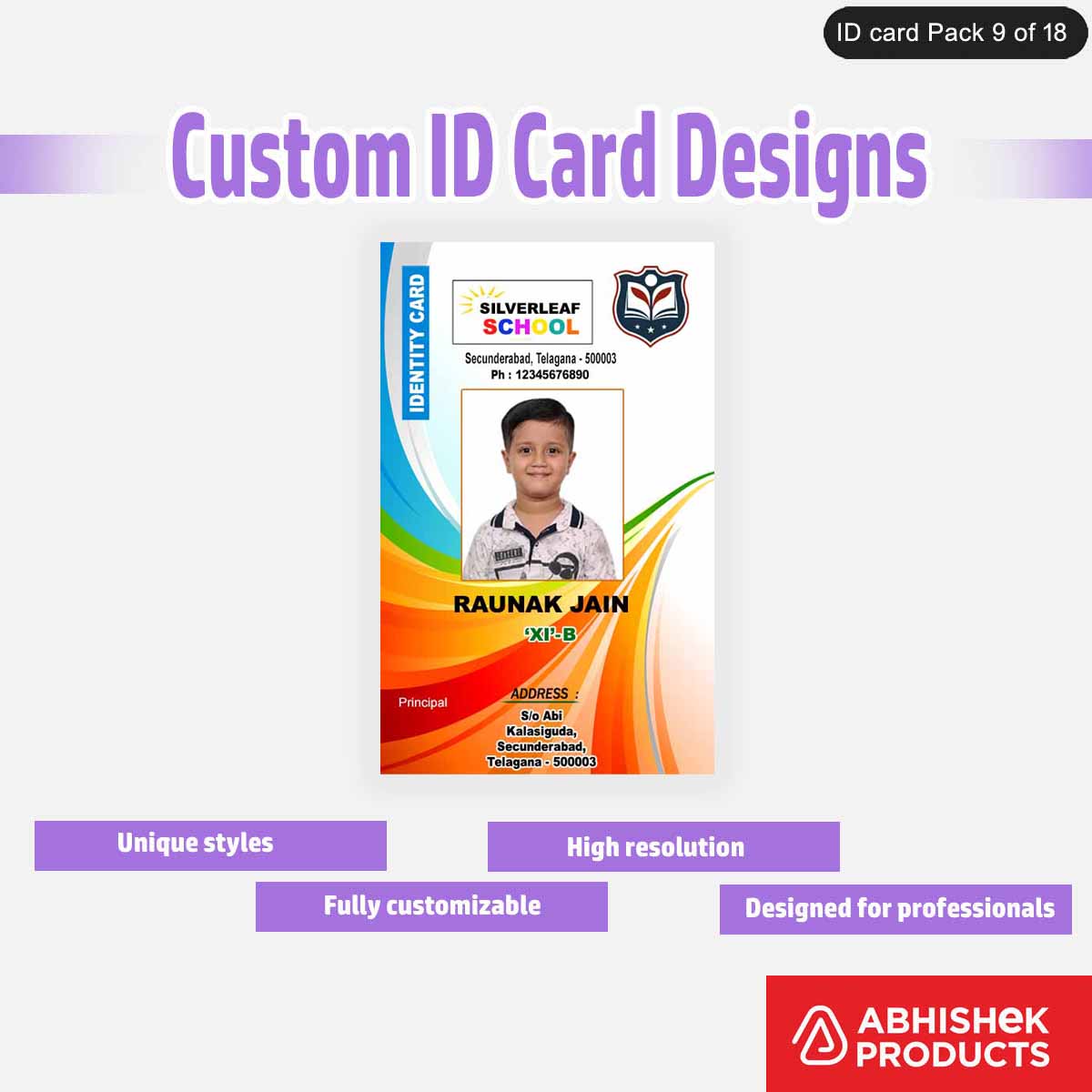 50 Custom ID Card Designs | Editable PSD Templates - View 44 - abhishekid.com