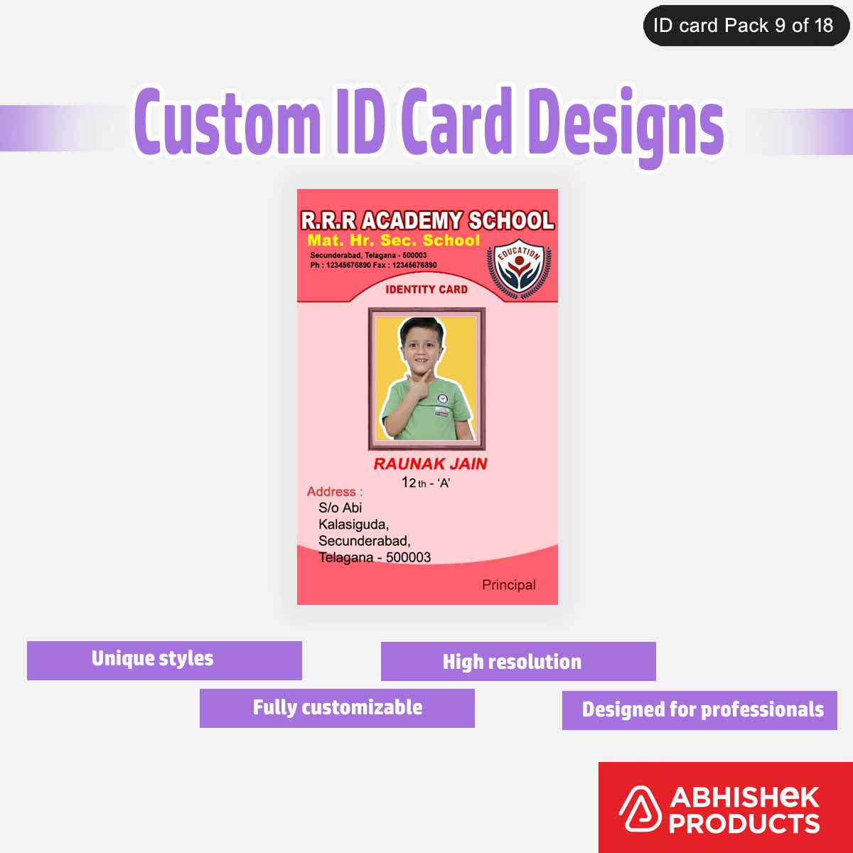 50 Custom ID Card Designs | Editable PSD Templates - View 43 - abhishekid.com
