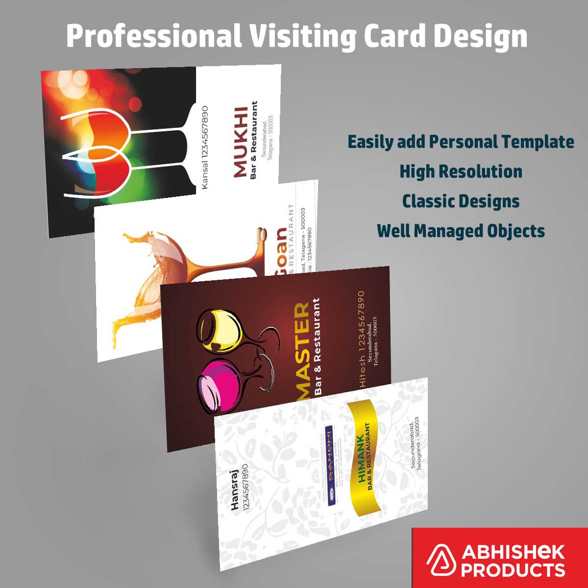 Pet shop and tattoo studio visiting card CDR templates — editable CorelDRAW business card designs
