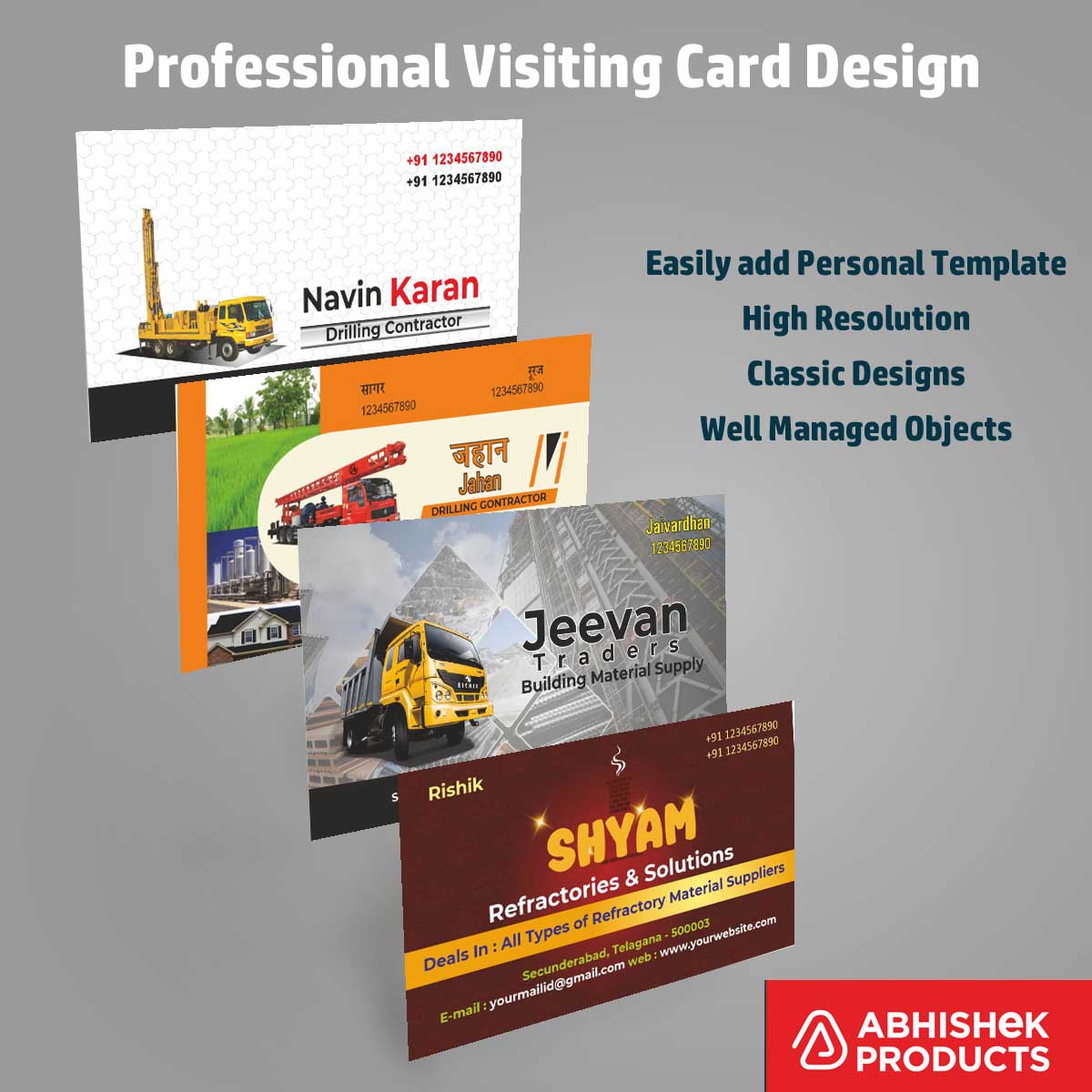 Tailor and welding works visiting card design files — 100 CDR v11 instant download India