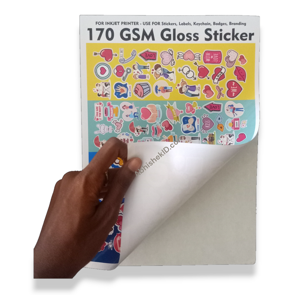 A4 170 Gsm Adhesive Photo Sticker sheet for custom retail product packaging