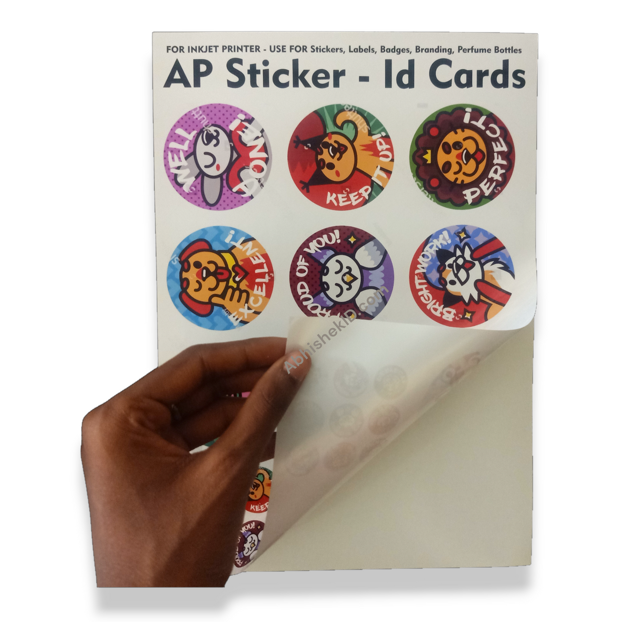 A4 AP sticker close-up glossy finish