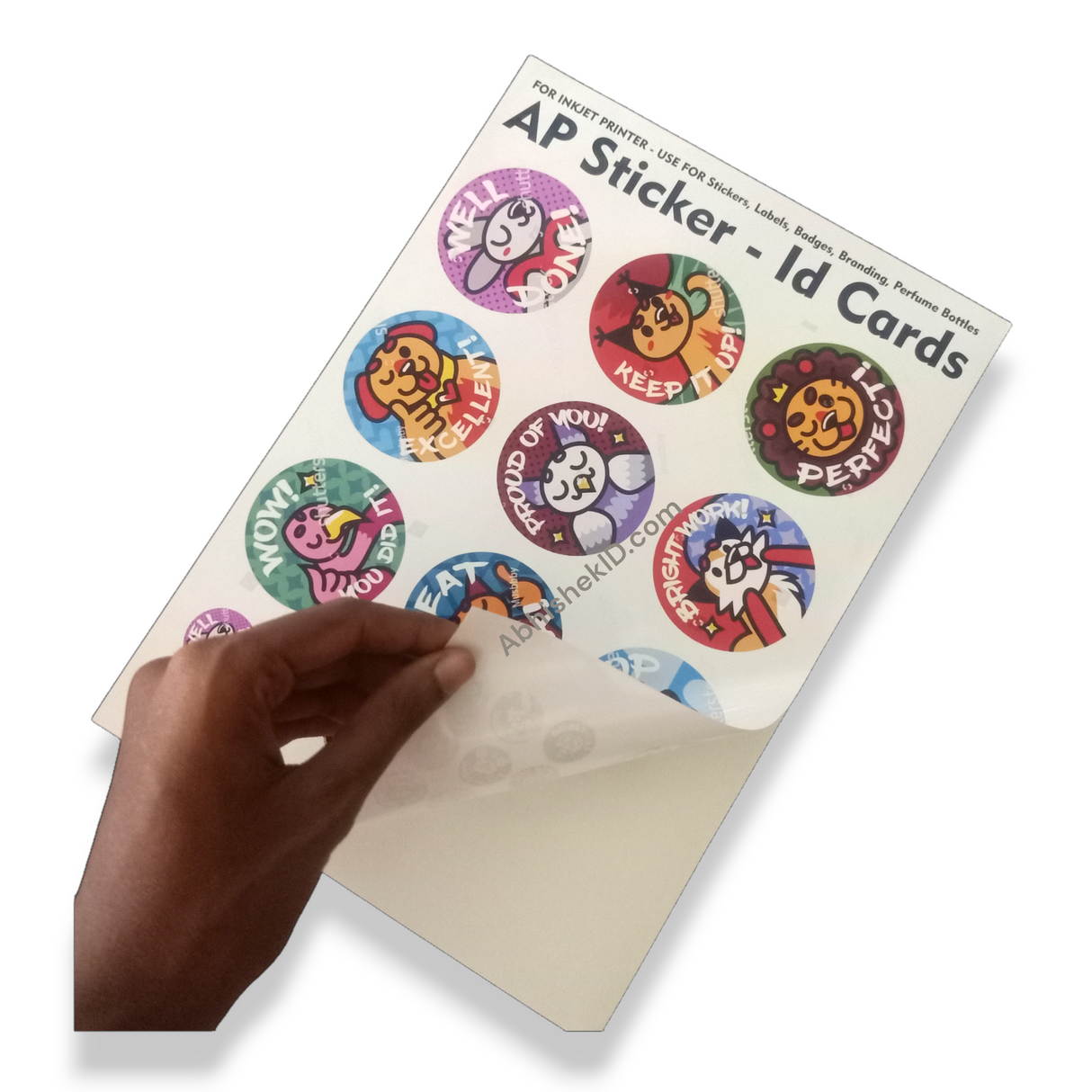 A4 AP Sticker 130 Mic High Glossy for waterproof ID card production and employee badges.