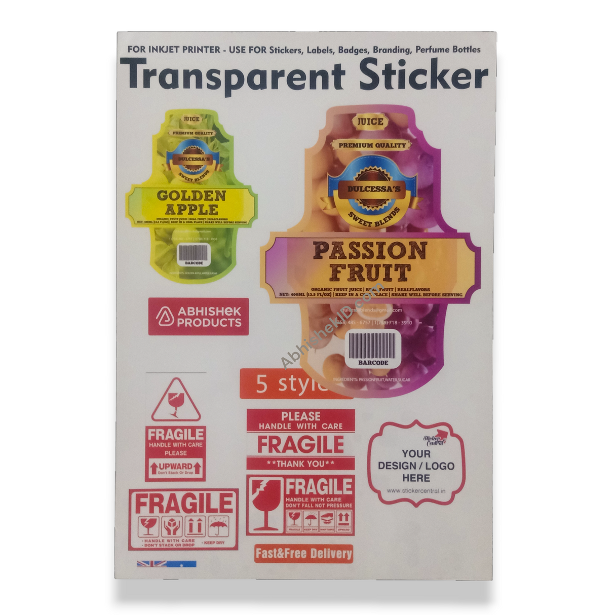 A4 Transparent Inkjet Sticker for custom envelope sealing and brand sticker printing for corporate distribution.