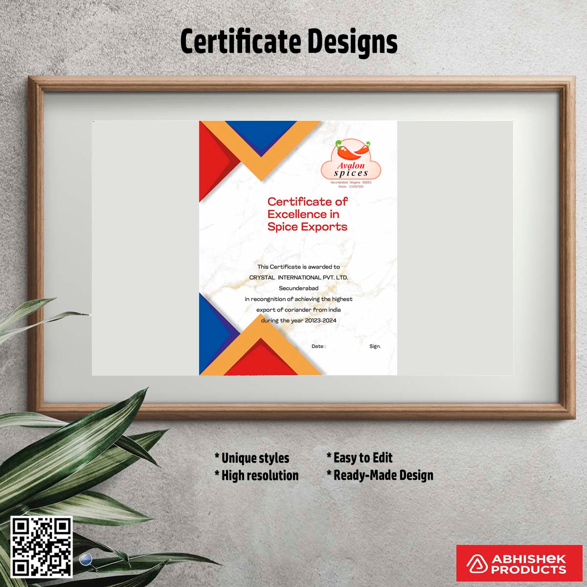 Certificate template for achievements For Spice Export