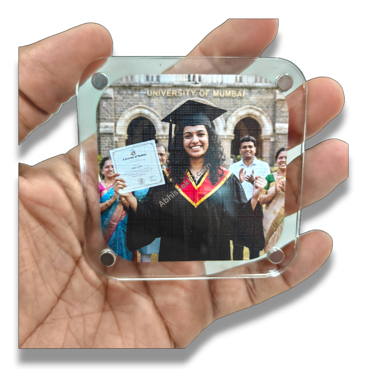 Acrylic Magnet 7x7 cm Photo Frames capturing custom photos for bulk personalized gifts.