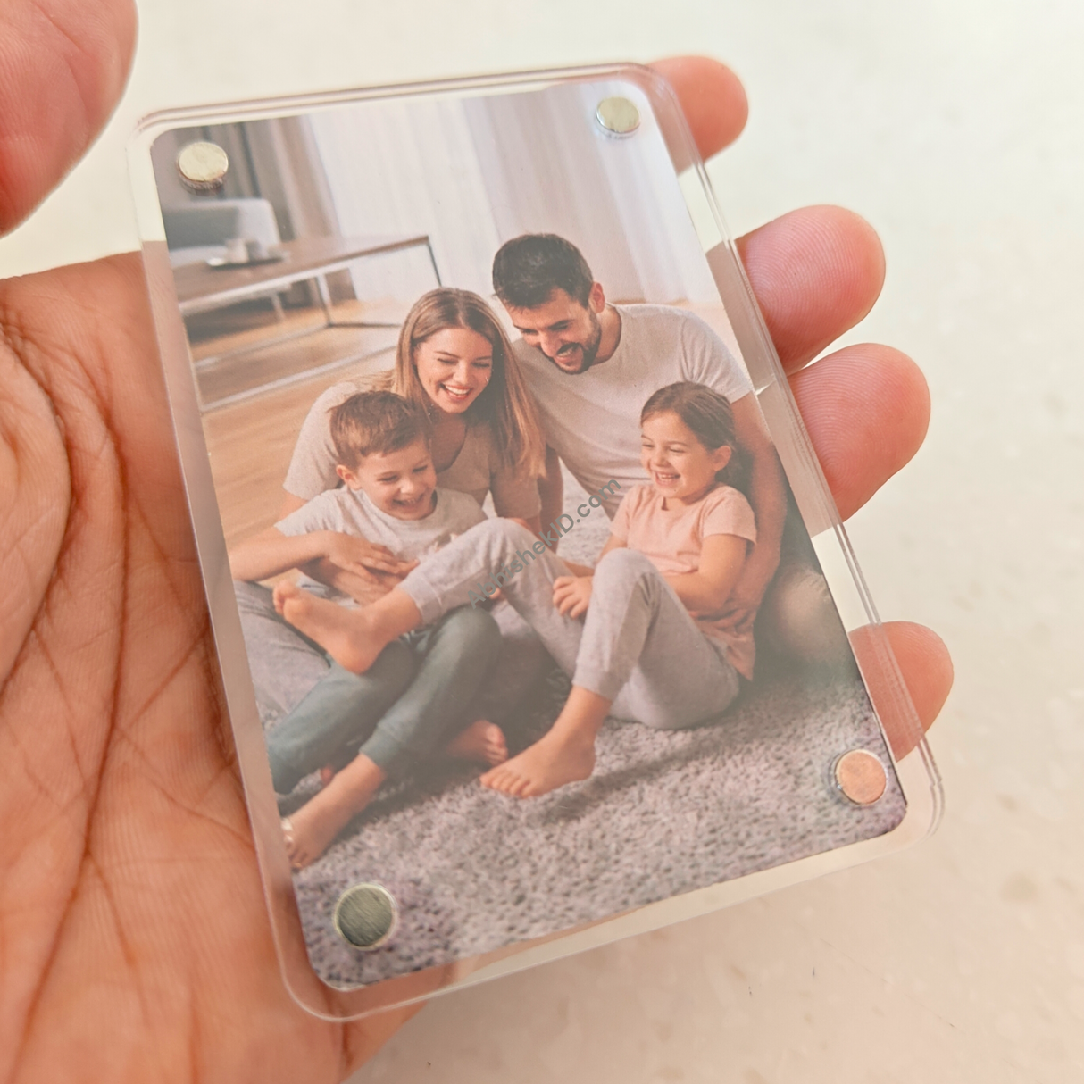 Rectangle Fridge Magnet Frames displaying custom inserts for wholesale personalized gift suppliers.