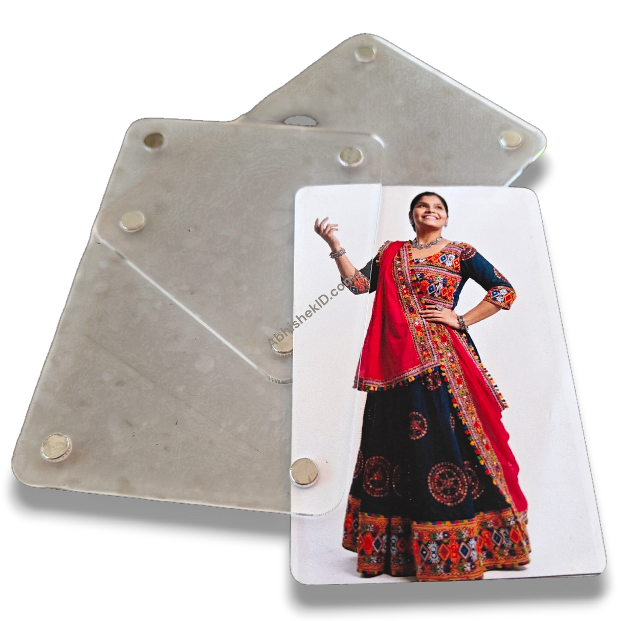 Acrylic Polaroid Magnetic Photo Frames 6x9 cm securing unprinted blanks for custom branding.