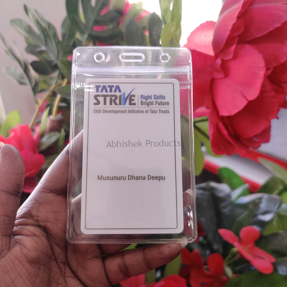 Clear Waterproof Badge Holder B001 for school student identification and daily access control.