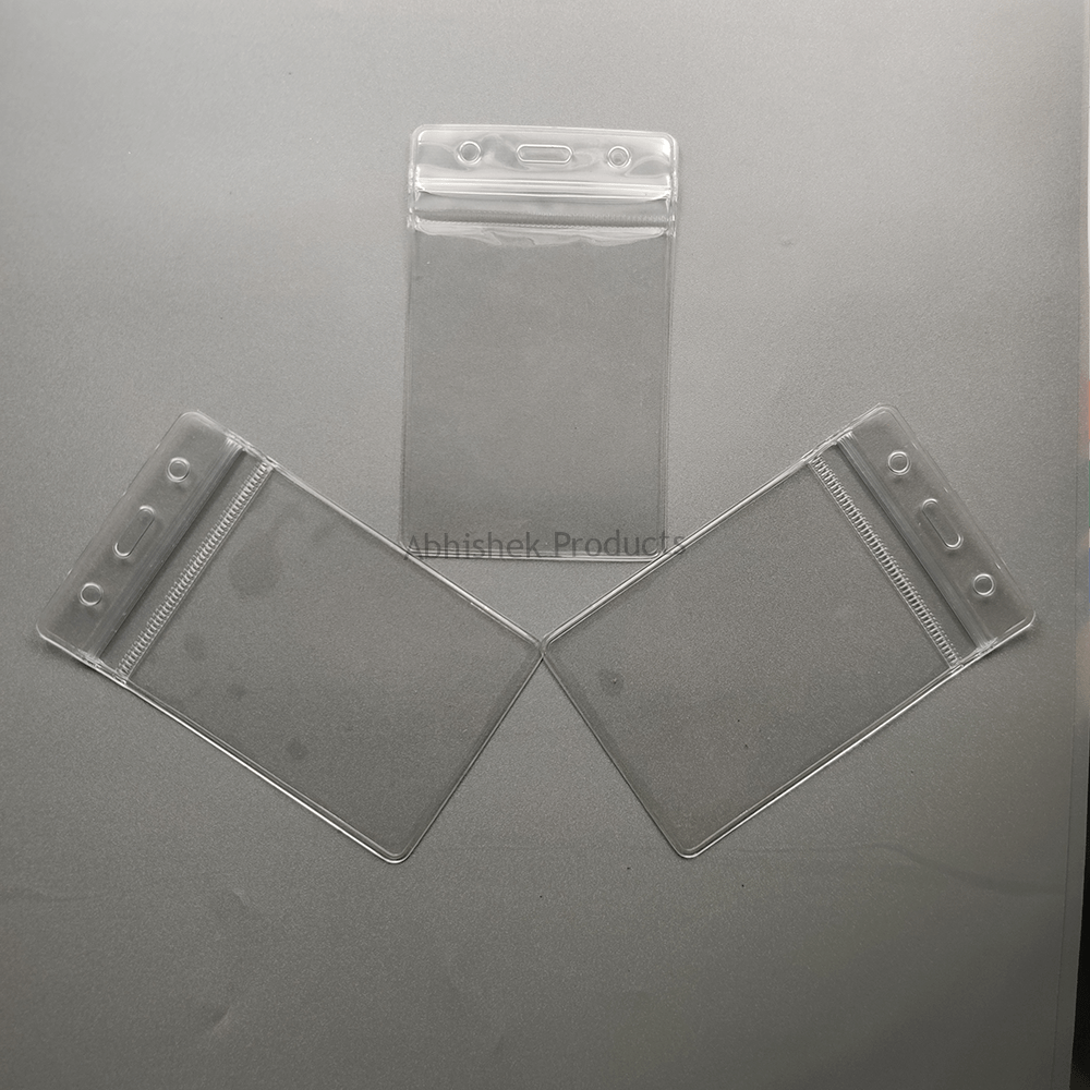 Vertical B001 6x8cm Zip Lock ID Holder for event staff credentials and visitor passes.