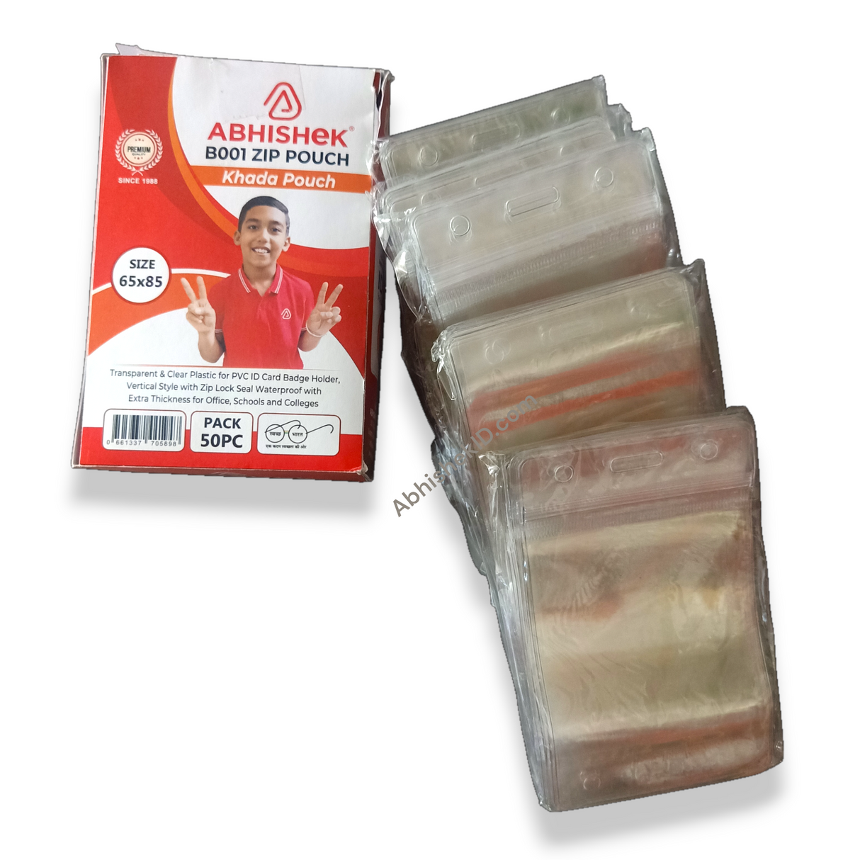 Waterproof B001 6x8cm Zip Lock ID Holder for outdoor event management and staff passes.