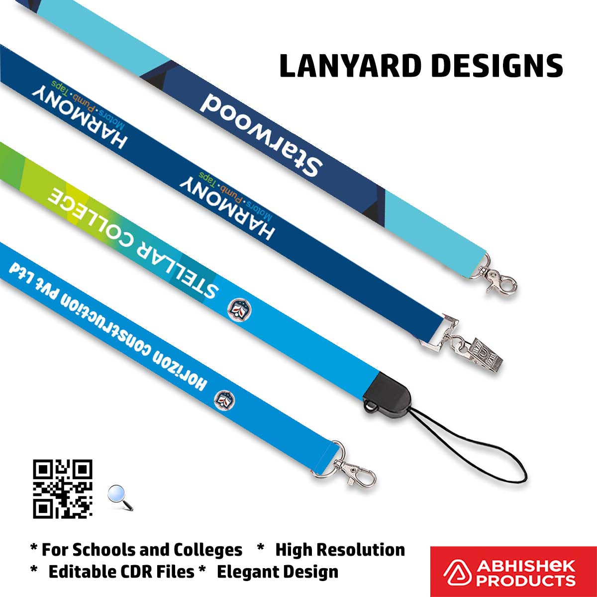Modern tech ID card lanyard design