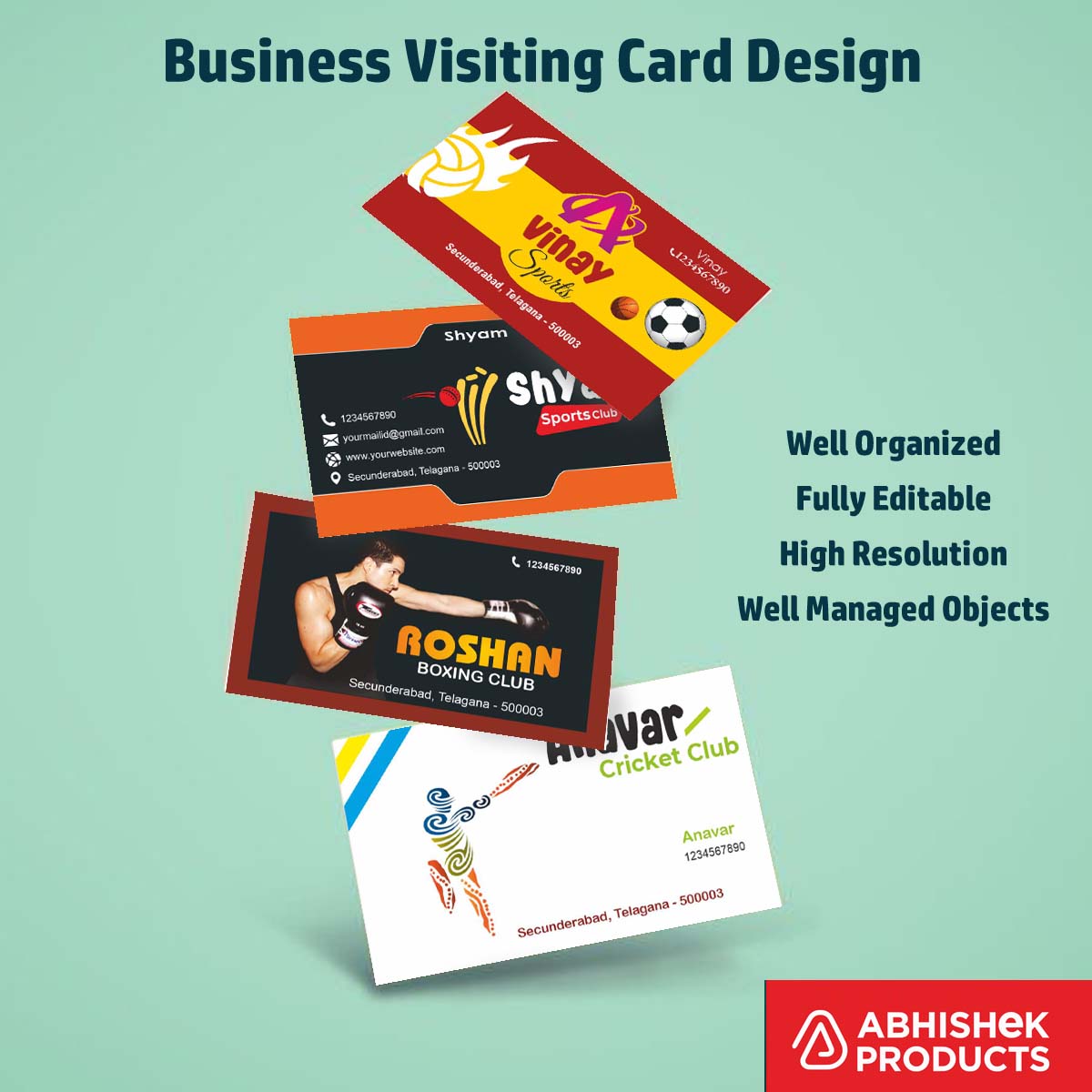 100 CDR v11 Visiting Card Templates for local snooker hall promotional materials and member cards.