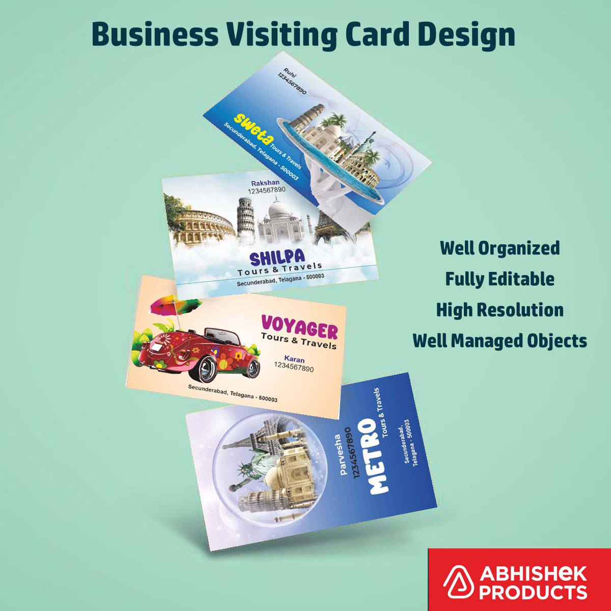 100 CDR v11 Visiting Card Templates supporting business advertising strategies and lead generation materials.