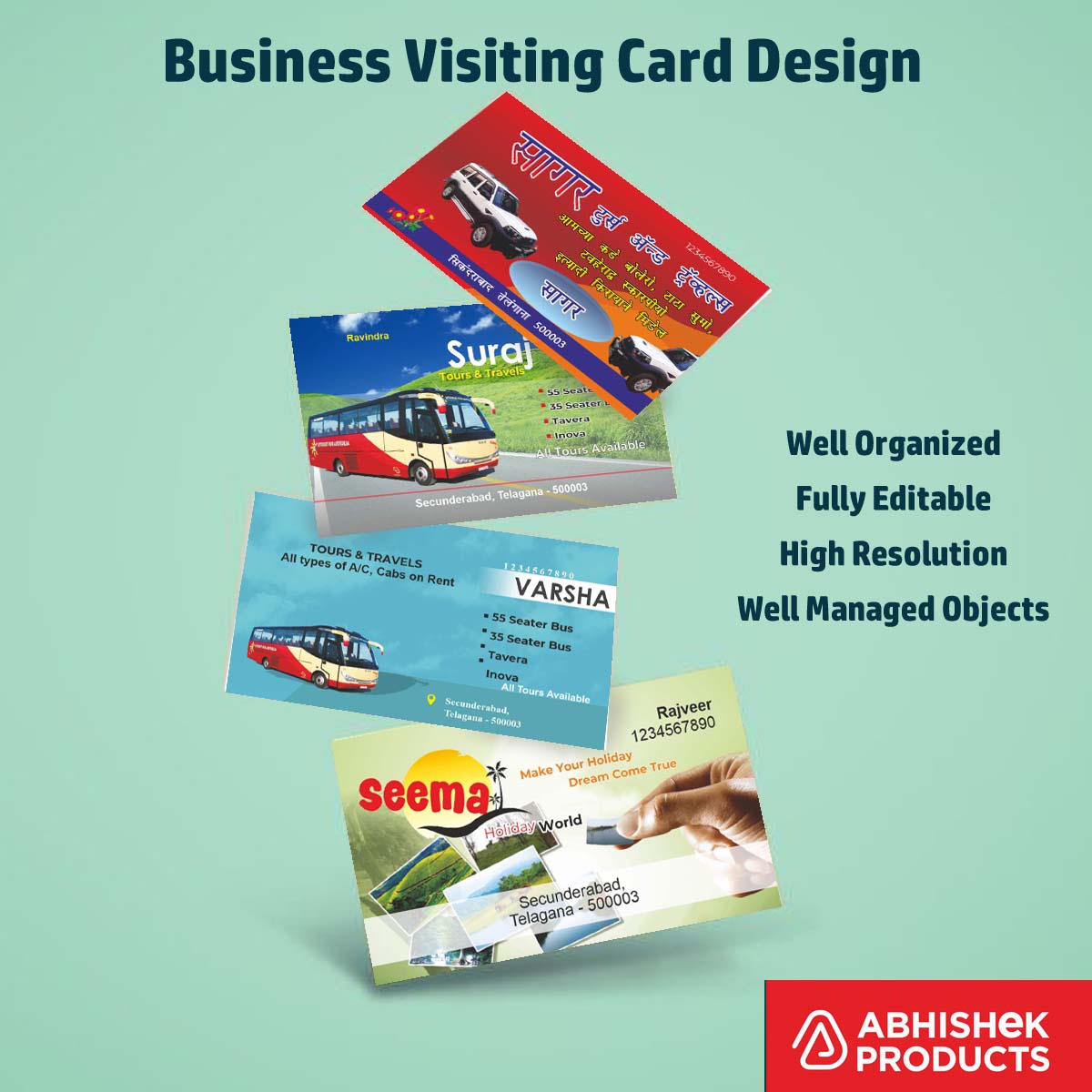 100 CDR v11 Visiting Card Templates for travel tour operators requiring customized corporate stationery.